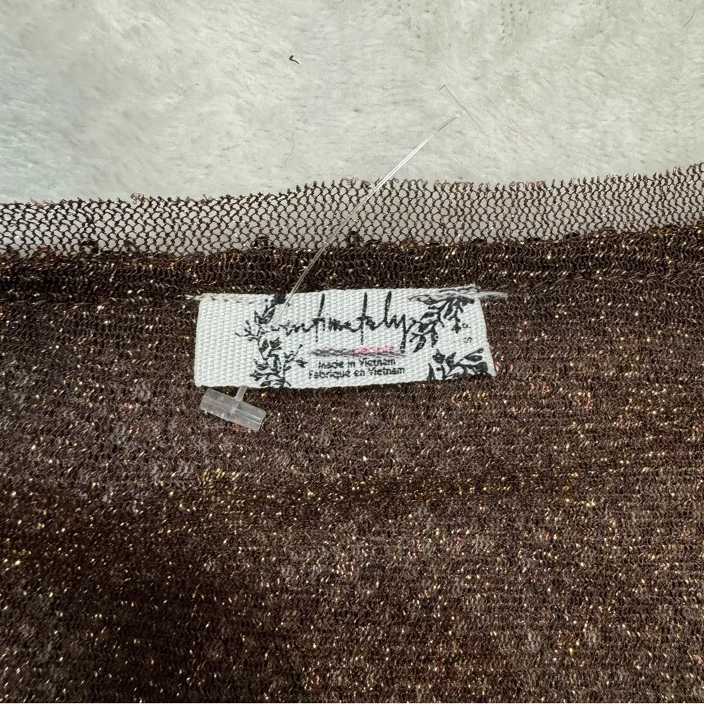 New Free People Late Night Disco Layering Hot Fudge Top Size S